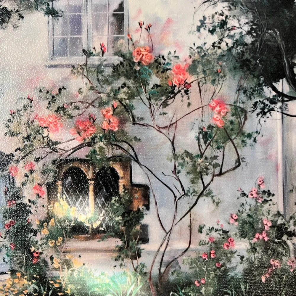 Vintage Marty‎ Bell “The Bishop’s Roses” Lithograph Framed Art Print COA 21x17